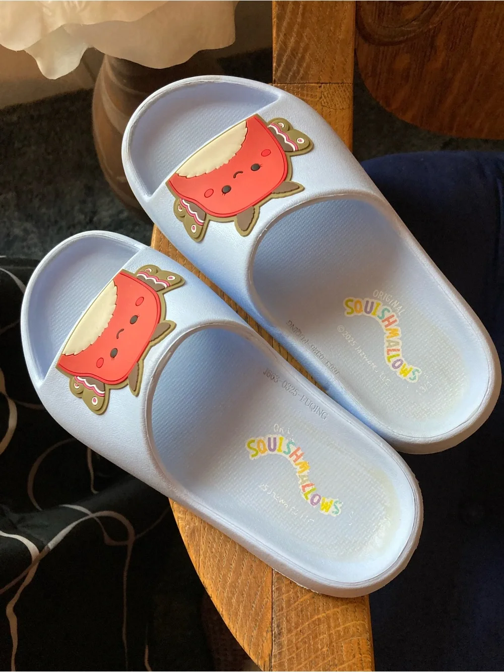 Squishmallows Light Blue Kids Slide Sandals with Butterfly Character